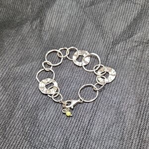 Retired Silpada Hammered Circles Paper Chain Sterling Silver Bracelet B1217